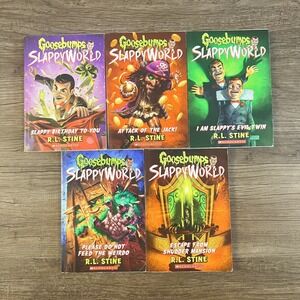 Lot of 5‼ Goosebumps All SLAPPYWORLD PB Book's #'s 1 2 3 4 5 R.L. Stine •EUC‼